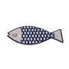 Table Mat Versa Blue Grey Cork Ceramic Fish 14 x 0,7 x 20 cm