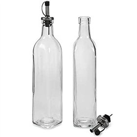 Oil and Vinegar Set Vivalto Transparent Glass Silicone Crystal 500 ml 5,7 x 29,5 x 5,7 cm 12 x 31 x 6 cm 2 Units