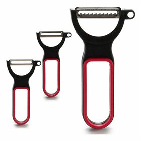 Set of Peelers Black Red Steel Natural rubber polypropylene 11 x 17,5 x 4,5 cm 13 x 4,5 x 7 cm
