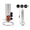 Stand for 36 Coffee Capsules Kinvara Nespresso Silver Metal 13 x 39 x 13 cm Rotating 36 Pieces