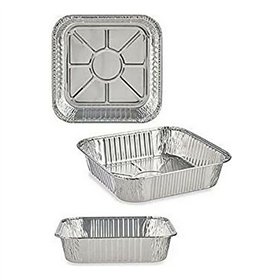 Set of trays Kinvara Silver Aluminium 20,5 x 6,5 x 20,5 cm