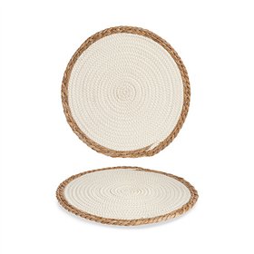 Table Mat Gift Decor White Natural 35 x 1 x 35 cm