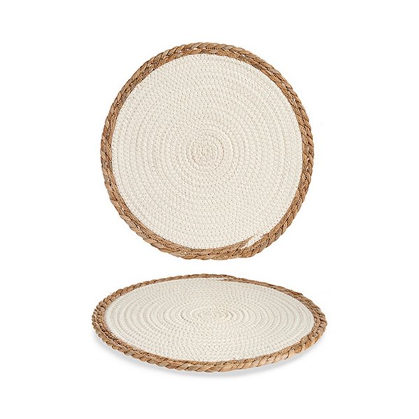 Table Mat Gift Decor White Natural 35 x 1 x 35 cm