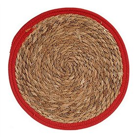 Table Mat Gift Decor Brown Red Natural 35 x 1 x 35 cm Plastic