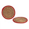 Table Mat Gift Decor Brown Red Natural 35 x 1 x 35 cm Plastic