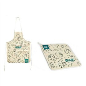 Kitchen Set Kinvara Blue White Cotton Polyester 60 x 0,3 x 80 cm Apron Kitchen Cloth