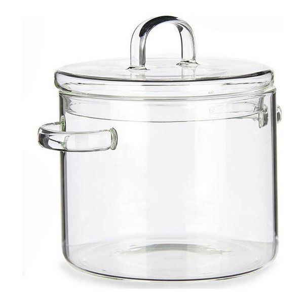 Casserole with Lid Vivalto Transparent Borosilicate Glass 15,4 x 16,8 x 20,5 cm