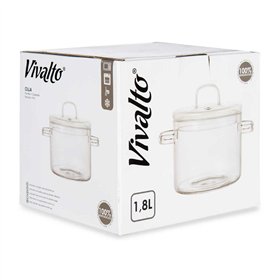 Casserole with Lid Vivalto Transparent Borosilicate Glass 15,4 x 16,8 x 20,5 cm