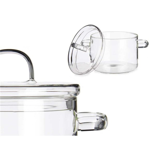Casserole with Lid Vivalto Transparent Borosilicate Glass 15,4 x 16,8 x 20,5 cm