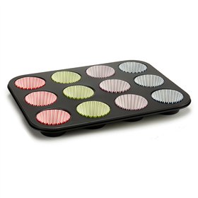 Muffin Tray Kinvara Blue Black Red Green Purple Multicolour 7 x 7 x 3 cm 35 x 3 x 26,5 cm Baking tray (12 Units)