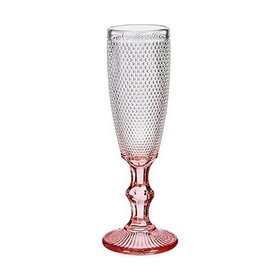Champagne glass Vivalto Pink Transparent Glass 180 ml (6 Units)