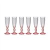 Champagne glass Vivalto Pink Transparent Glass 180 ml (6 Units)