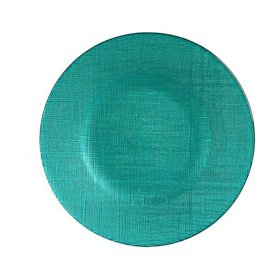 Flat Plate Vivalto Turquoise Glass 21 x 2 x 21 cm (6 Units)