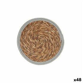 Table Mat Gift Decor Grey Natural Natural Fibre Ø 30 cm 30 x 1 x 30 cm (48 Units)