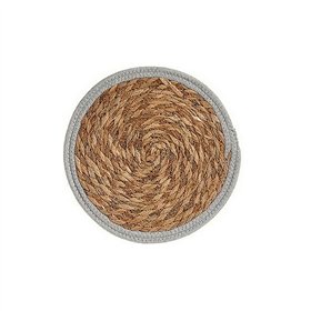 Table Mat Gift Decor Grey Natural Natural Fibre Ø 30 cm 30 x 1 x 30 cm (48 Units)