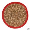 Table Mat Gift Decor Red Natural Natural Fibre 30 x 1 x 30 cm (48 Units)
