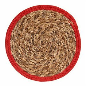 Table Mat Gift Decor Red Natural Natural Fibre 30 x 1 x 30 cm (48 Units)