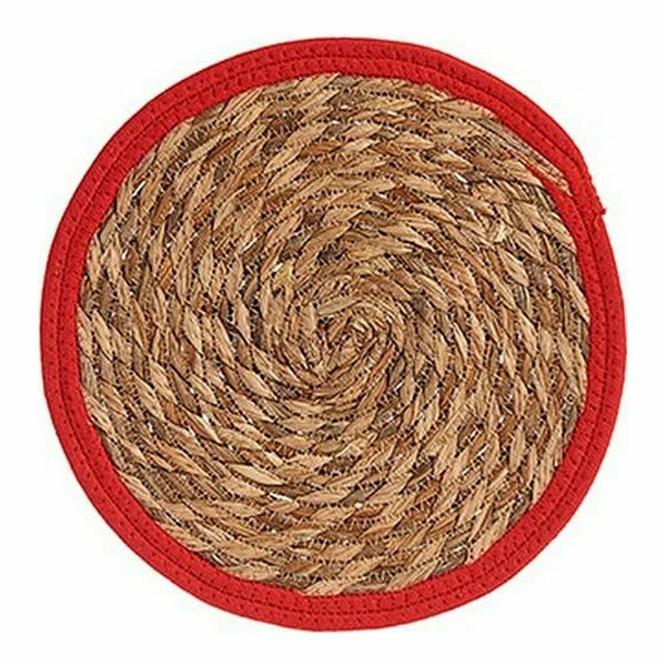 Table Mat Gift Decor Red Natural Natural Fibre 30 x 1 x 30 cm (48 Units)