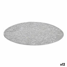 Table Mat Kinvara Silver Plastic 30 % Polyester Ø 38 cm 38 x 0,01 x 38 cm (12 Units)