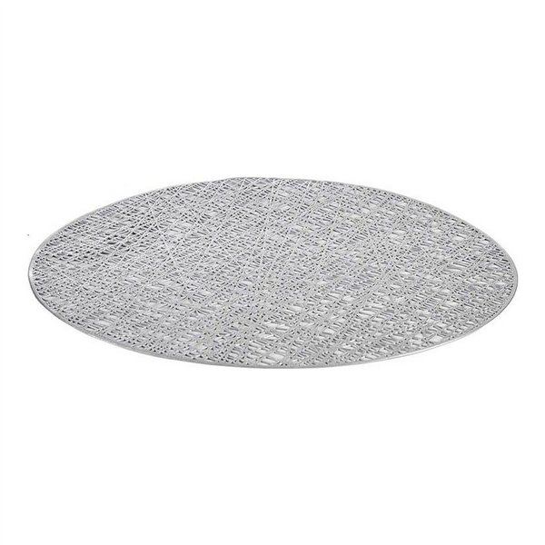 Table Mat Kinvara Silver Plastic 30 % Polyester Ø 38 cm 38 x 0,01 x 38 cm (12 Units)