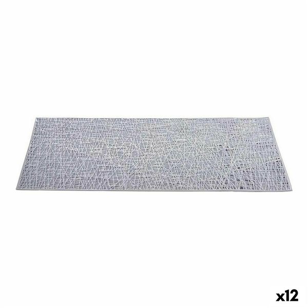 Table Mat Kinvara Silver Plastic 30 % Polyester 45 x 0,01 x 30 cm (12 Units)