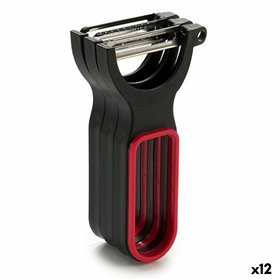 Peeler Kinvara Black Red Steel Natural rubber polypropylene 11 x 17,5 x 4,5 cm Set (12 Units)