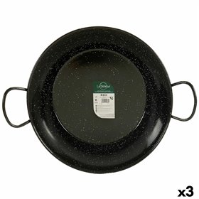 Paella Pan La Dehesa Black Enamelled Steel Ø 45 cm 46 x 13,5 x 58 cm 58 x 13,5 x 46 cm (3 Units)