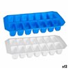 Ice Cube Mould Leknes Blue White Natural rubber 11,2 x 22 x 3 cm 21,8 x 3 x 11,2 cm (12 Units)