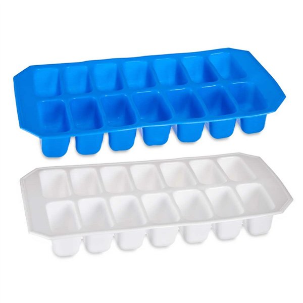 Ice Cube Mould Leknes Blue White Natural rubber 11,2 x 22 x 3 cm 21,8 x 3 x 11,2 cm (12 Units)