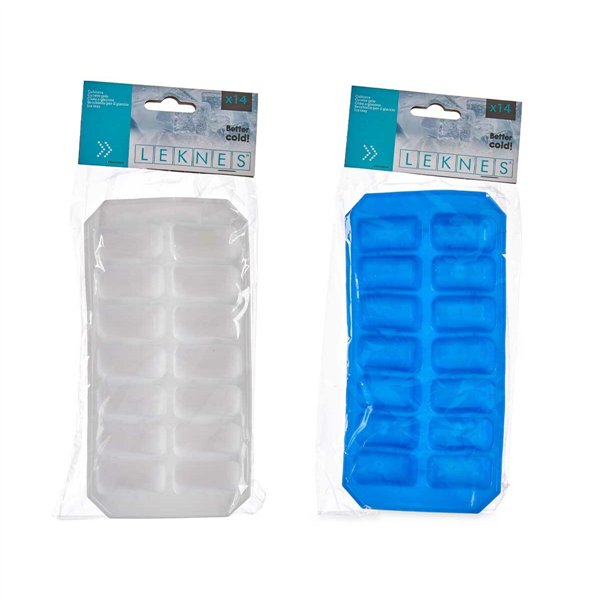 Ice Cube Mould Leknes Blue White Natural rubber 11,2 x 22 x 3 cm 21,8 x 3 x 11,2 cm (12 Units)