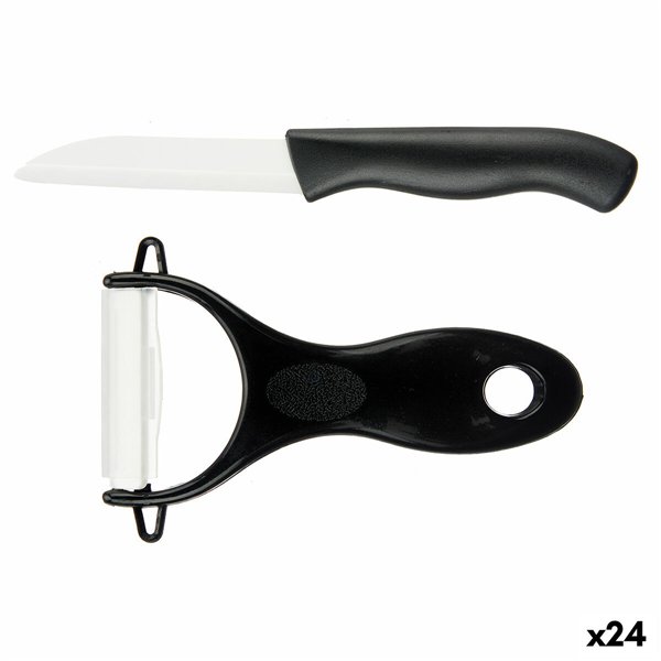 Vegetables Cutter and Peeler Kinvara White Black Ceramic polypropylene ABS 14 x 23 x 2 cm (24 Units)