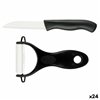 Vegetables Cutter and Peeler Kinvara White Black Ceramic polypropylene ABS 14 x 23 x 2 cm (24 Units)