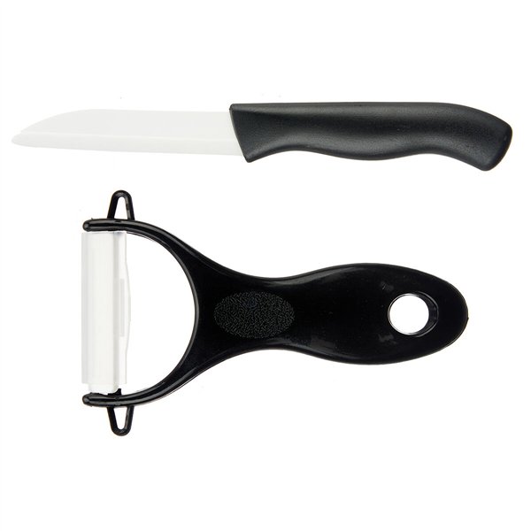 Vegetables Cutter and Peeler Kinvara White Black Ceramic polypropylene ABS 14 x 23 x 2 cm (24 Units)