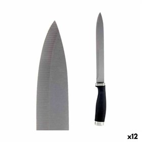 Kitchen Knife Kinvara Black Silver Stainless steel Plastic 3,5 x 33 x 2 cm 33 x 2 x 3,5 cm (12 Units)