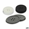 Coasters Kinvara White Black Grey Silicone Plastic Button 9 x 2 x 9 cm 8,8 x 8,8 x 0,05 cm 8 x 0,05 x 8 cm 9 x 1,8 x 9 cm Set (2