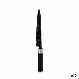 Kitchen Knife Kinvara Black Silver Stainless steel Plastic 3,5 x 33,3 x 2,2 cm 33,5 x 2,2 x 3,5 cm Marble (12 Units)