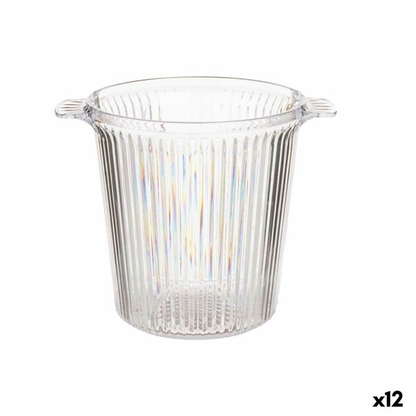 Ice Bucket Leknes Transparent polystyrene Stripes 16,5 x 17 x 21 cm (12 Units)