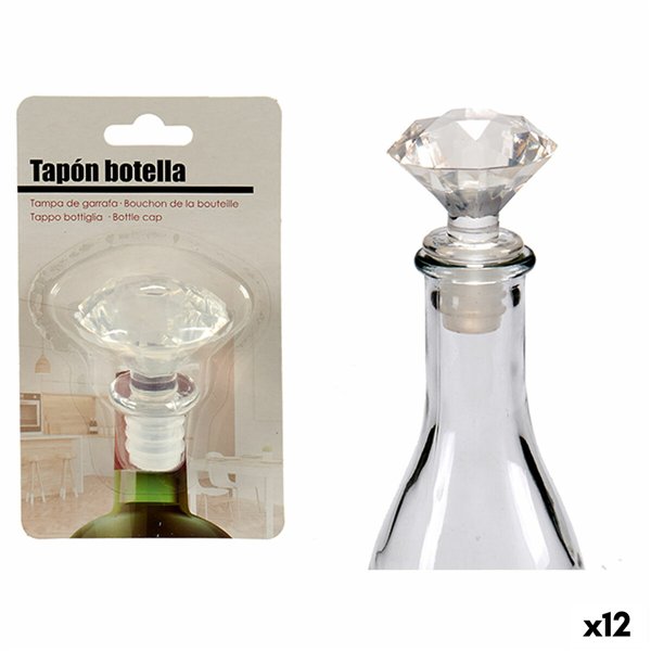 Airtight bottle cap Kinvara Transparent 4,5 x 14,5 x 8,5 cm Diamond (12 Units)