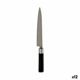 Kitchen Knife Kinvara Black Silver Stainless steel Plastic 3,5 x 33,5 x 2,2 cm (12 Units)