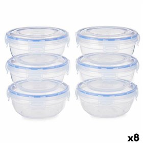 Set of lunch boxes Leknes Blue Transparent polypropylene Plastic 800 ml Hermetic (8 Units)