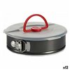 Lunch box Kinvara Black Red Transparent Metal polypropylene Iron 27 x 7 x 27 cm With lid (12 Units)