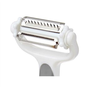 Peeler Kinvara White Grey Stainless steel polypropylene TPR 12 x 3 x 22 cm 3-in-1 (12 Units)