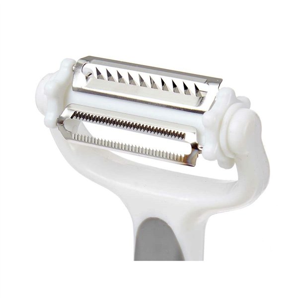 Peeler Kinvara White Grey Stainless steel polypropylene TPR 12 x 3 x 22 cm 3-in-1 (12 Units)