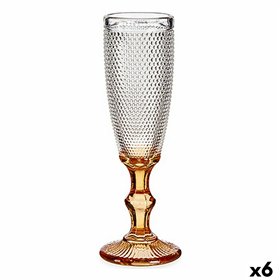 Champagne glass Vivalto Amber Glass 180 ml Points (6 Units)