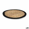 Table Mat Gift Decor Black Natural Natural Fibre 30 x 1 x 30 cm (48 Units)