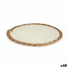 Table Mat Gift Decor White Natural Natural Fibre 30 x 1 x 30 cm (48 Units)