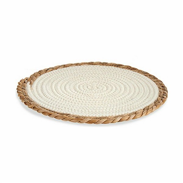 Table Mat Gift Decor White Natural Natural Fibre 30 x 1 x 30 cm (48 Units)