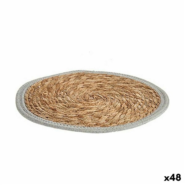 Table Mat Gift Decor Grey Natural Natural Fibre 35 x 1 x 35 cm (48 Units)