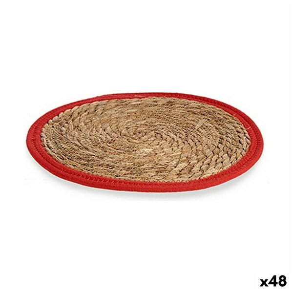Table Mat Gift Decor Red Natural Natural Fibre 35 x 1 x 35 cm (48 Units)
