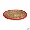 Table Mat Gift Decor Red Natural Natural Fibre 35 x 1 x 35 cm (48 Units)